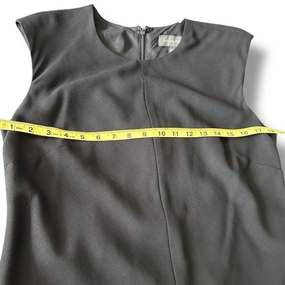 Banana Republic Sleeveless Career Dress Black Midi 100% Wool Size 12 - Picture 6 of 7